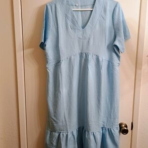 Light Blue V-Neck Dress XL
